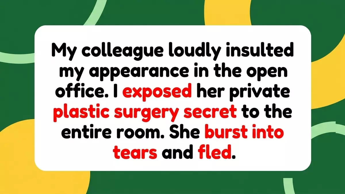 Corporate Counterstrike: Employee Exposes Bully’s Secret Plastic Surgery in Front of Office